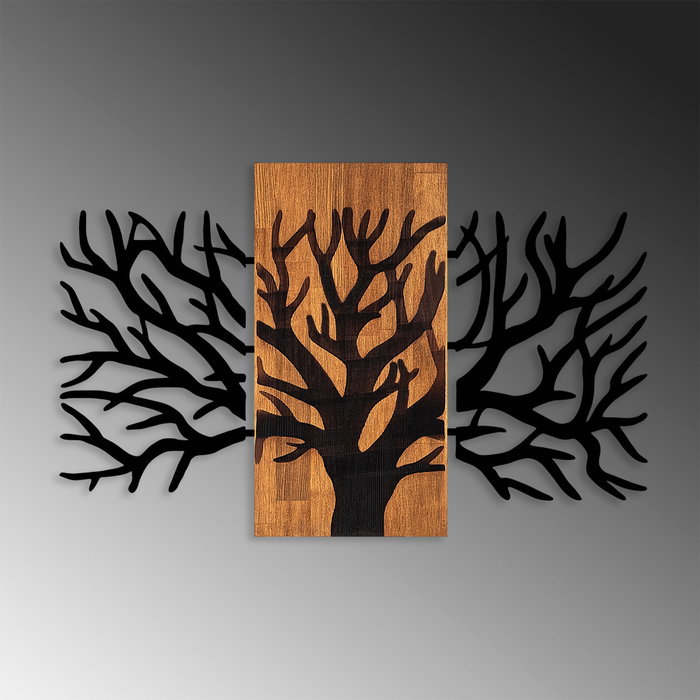 Wallity Horn Tree - 381 Escultura de Pared de Madera y Metal en Nogal y Negro Wallity Horn Tree - 381 Escultura de Pared de Madera y Metal en Nogal y Negro